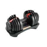 BowFlex style adjustable dumbbells 2.5 to 24 kg pair for compact home workouts