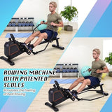 Magnetic rowing machine 16 resistance levels foldable design for home gym
