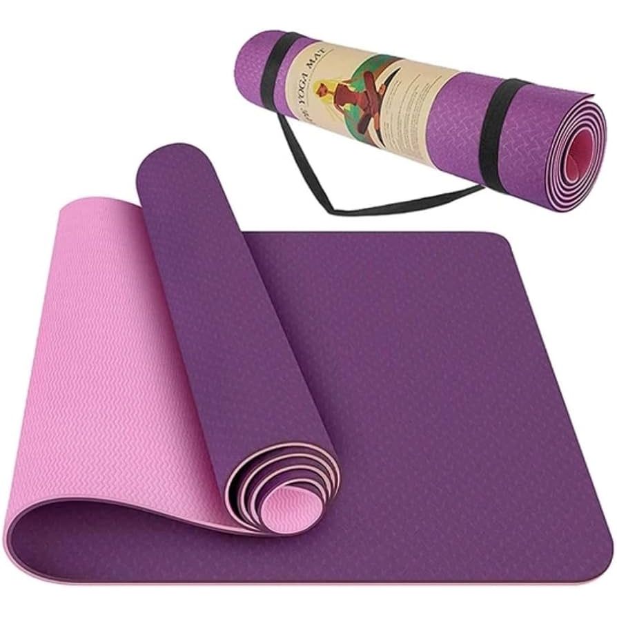 PVC yoga mat 6 mm double layer non slip exercise mat for yoga and pilates