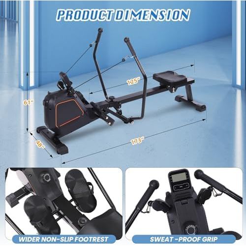 Double scull rowing machine seat and rail detail low impact cardio training