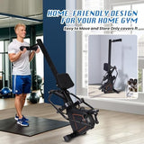 Rowing machine display console showing distance time speed and calories