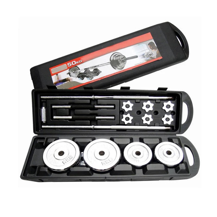Adjustable dumbbell and barbell set 50 kg full kit for home strength training