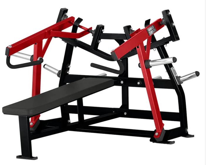 Hammer Strength horizontal bench press plate loaded chest training machine