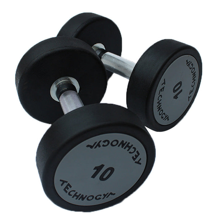 Technogym rubber coated dumbbells 2.5 to 50 kg for commercial strength training