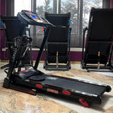 Leopard 2021 AC treadmill side view showing compact home gym design