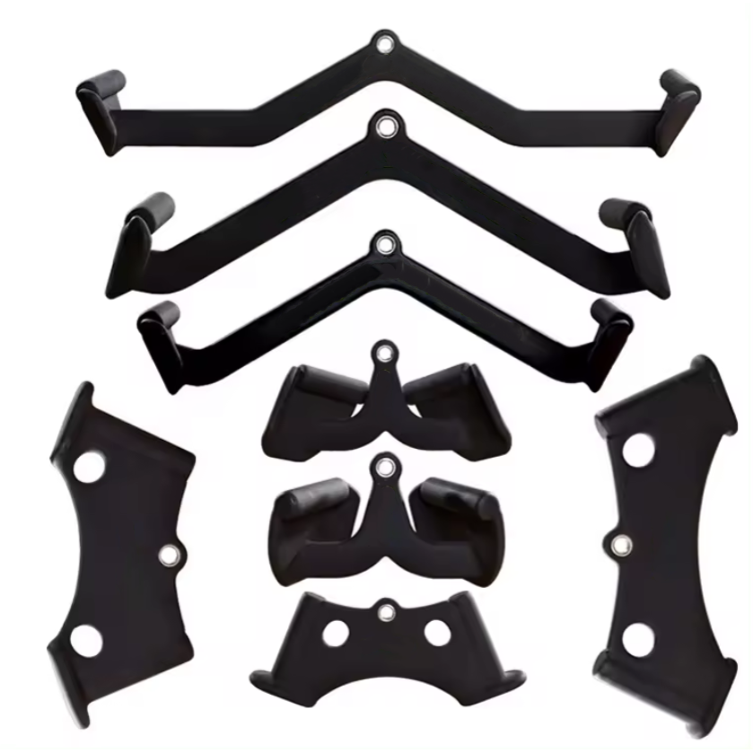 Multi grip handle attachments set of 8 for cable pulldown and row exercises