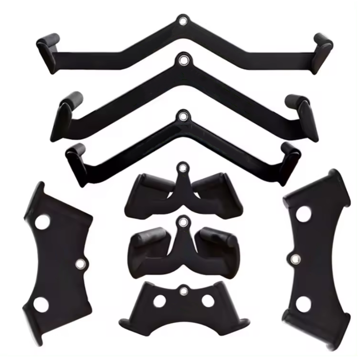 Multi grip handle attachments set of 8 for cable pulldown and row exercises