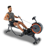 Dual handle rower rowing machine 14 magnetic levels with air resistance home gym