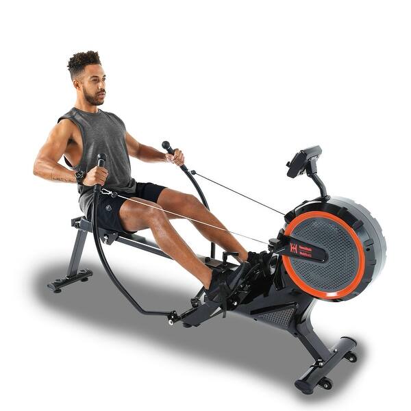 Dual handle rower rowing machine 14 magnetic levels with air resistance home gym