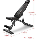 Adjustable bench side view padded surface for dumbbell and barbell training