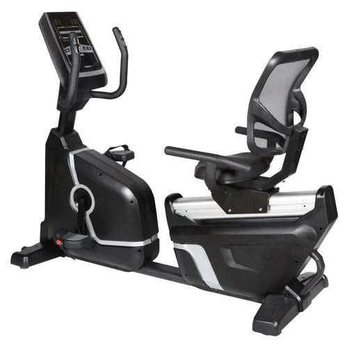 Commercial recumbent magnetic bike with backrest for low impact cardio gym training