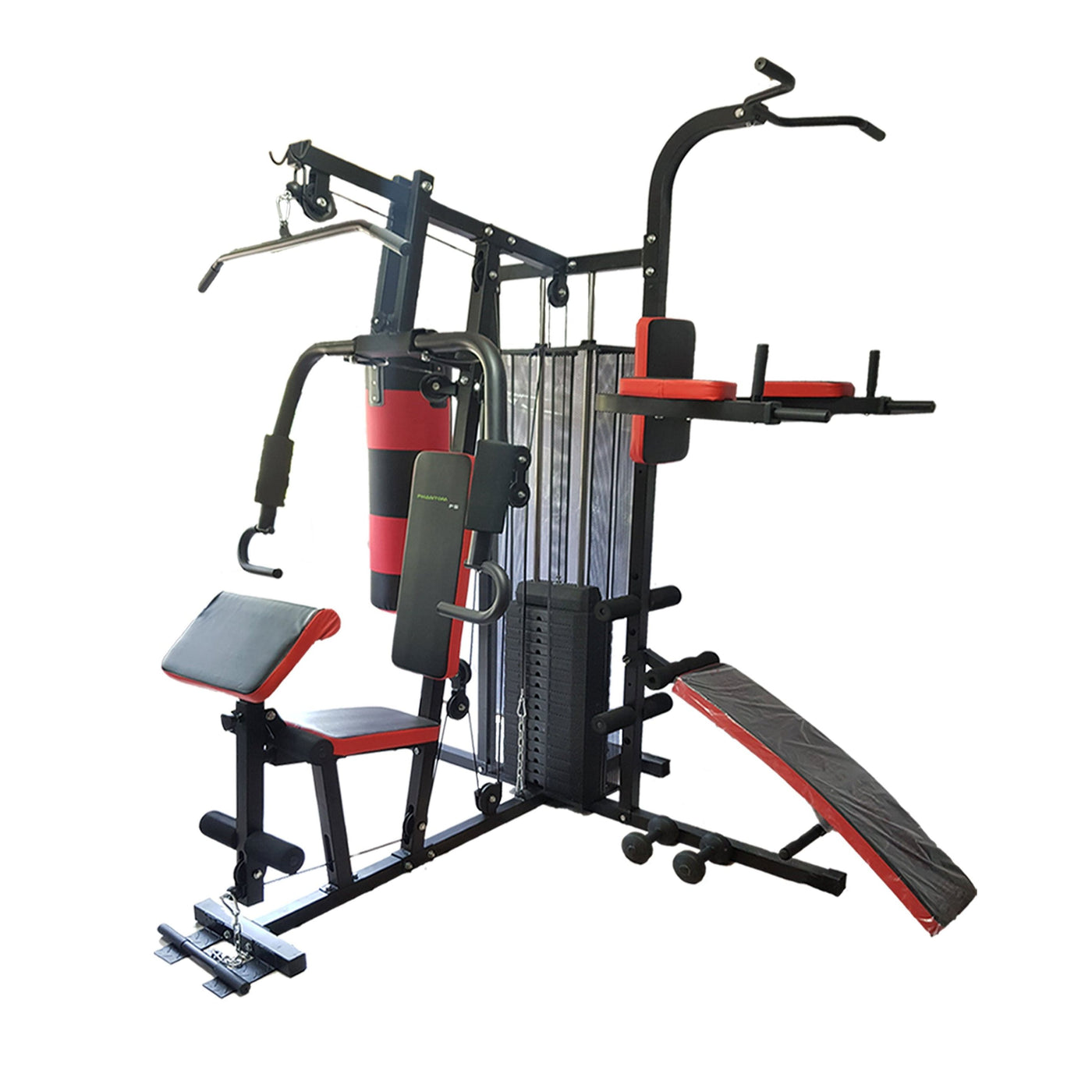 Home gym 6 station multi machine for full body strength training family use