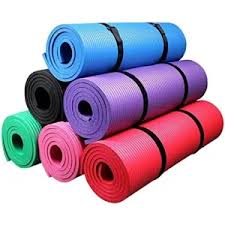 Yoga mat 10 mm thick non slip with carrying strap for yoga pilates floor exercises