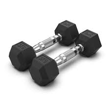 Hex rubber coated dumbbells per kg for strength training home and commercial gym