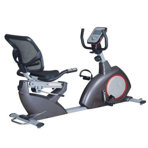 Heavy duty recumbent magnetic exercise bike with seat back for low impact cardio